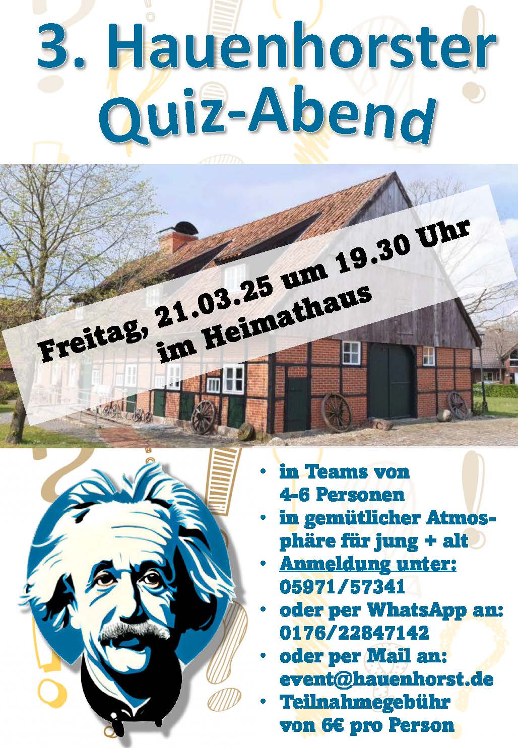 Anmeldung zum Quiz-Abend