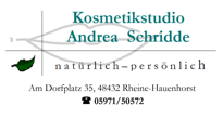 Kosmetikstudio Andrea Schridde - Visitenkarte
